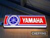 Yamaha, a double sided hanging illuminating sign ex-showroom 38x12x8ins - 2