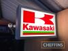 Kawasaki, a double sided wall mounting illuminating sign ex-showroom 26x17x7ins - 2