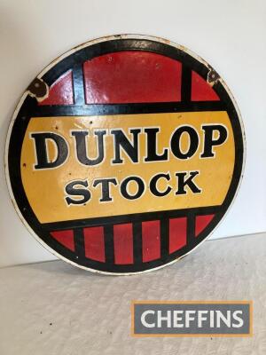 Dunlop Stock double sided reproduction circular enamel sign 24ins diameter