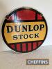 Dunlop Stock double sided reproduction circular enamel sign 24ins diameter