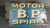 Motor 'BP' Spirit double sided enamel sign 26ins x 15ins, some damage