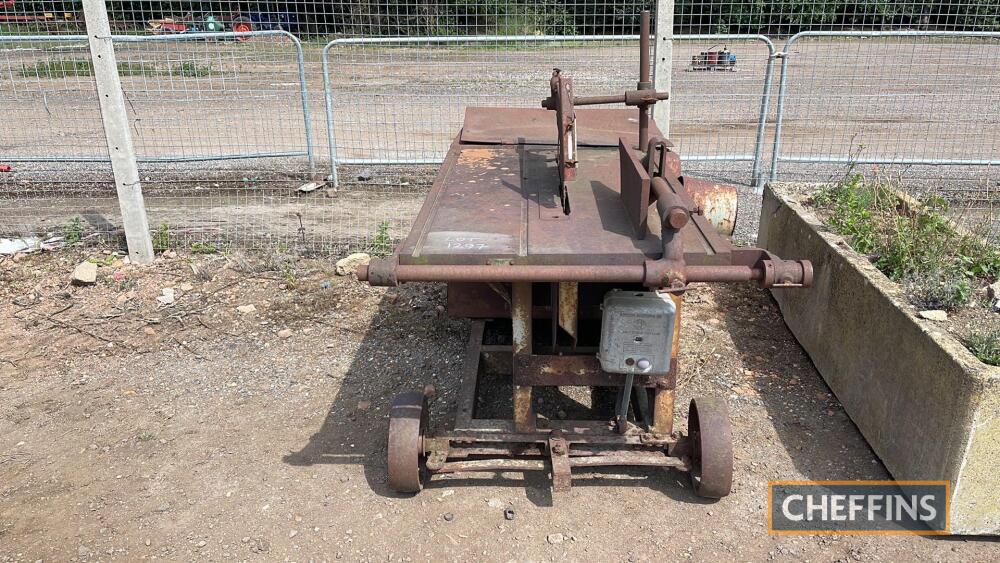Liner saw bench Vintage sale Sale 4 Stationary Engines Horticultural Equipment Ploughs and Implements Lots 1123 1445 etc to be held at The Machinery Saleground Sutton Ely Cambs CB6