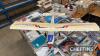 Three R/C model aircraft c/w glo-plug engines, 2 R/C units and a qty of spares - 17