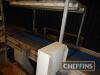 Haith inspection conveyor with gantry, stairs, lights, heaters and waste chutes Serial No. 20296-003 A load out charge of £1,730 applies to this lot. Please contact the auctioneers should you require further information - 2