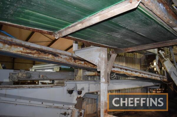 Haith long waste conveyor (length tbc) long 300mm wide. Serial No. 18393-028 A load out charge of £435 applies to this lot. Please contact the auctioneers should you require further information