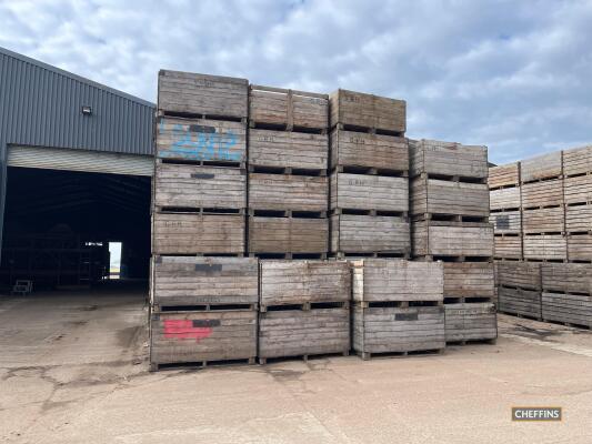 84no. 1 tonne wooden closed board potato boxes