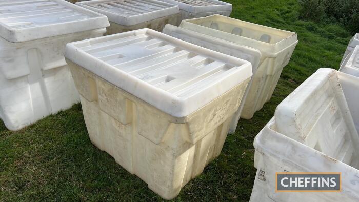 2no. plastic feed bins