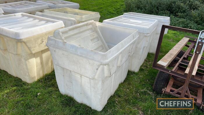 3no. Plastic feed bins