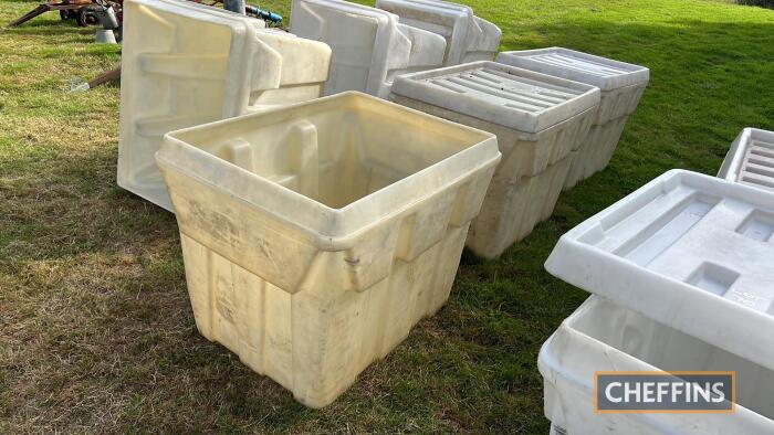 3no. plastic feed bins