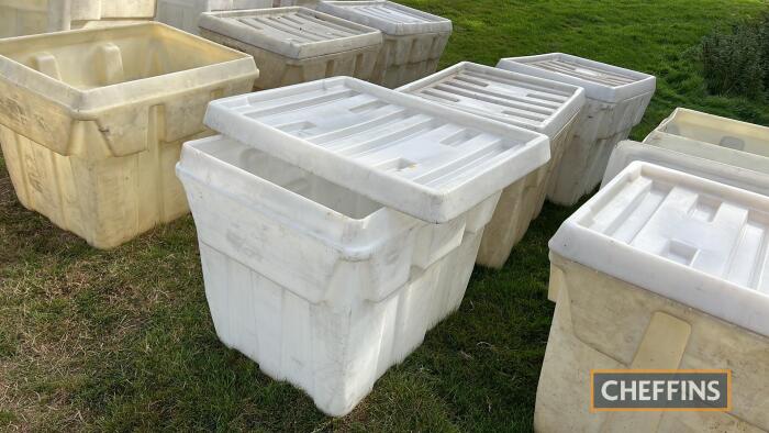 3no. plastic feed bins