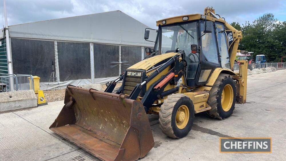 Caterpillar 428C Backhoe Loader re con gearbox No V5 Hours: approx 8400  Reg. No. W253 BOJ Ser. No. 2CR18360 Construction Plant & Equipment to be  held at The Machinery Saleground, Sutton, Ely