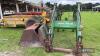 John Deere 265 loader come with third service, joystick control, radiator guard, bucket, muck fork and pallet tines. Complete with all fittings. Reported to be in good original condition and had little use.