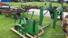 John Deere 265 loader come with third service, joystick control, radiator guard, bucket, muck fork and pallet tines. Complete with all fittings. Reported to be in good original condition and had little use. - 8