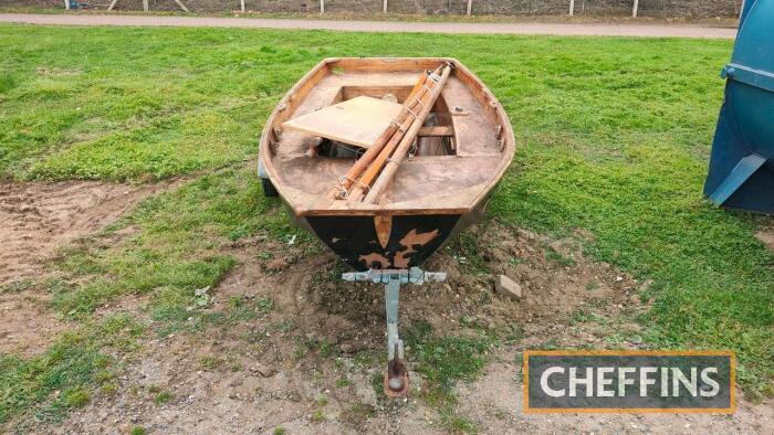 Boat Road Trailer & Dinghy c/w row locks in office UNRESERVED LOT