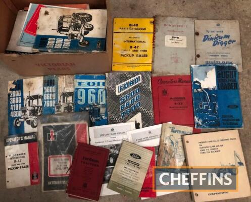 Qty Ford tractor and other instruction manuals, etc