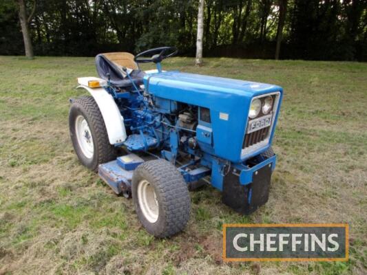 1984 FORD 1100 2WD COMPACT TRACTOR Fitted with PTO, rear hydraulic arms and mid-mounted mower deck. Originally supplied by P.A Turney, Middleton Stoney