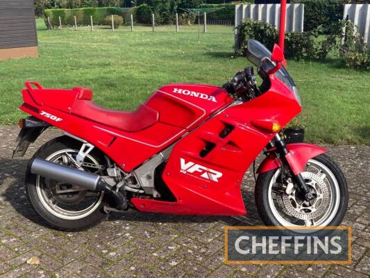 1988 748cc Honda VFR750F V4 MOTORCYCLE Reg. No. F520 XEX Frame No. RC24-2207184 Engine No. RC24E-2207207 Acknowledged as the best all round motorcycle of its day F520 XEX has proven the point covering some 63,000miles with its current and only owner. Trip