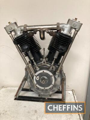 M.A.G. 1100cc air cooled 2C9 A V twin engine No.60954 this inlet over exhaust configured motorcycle engine was originally purchased from Australia for a Brough Superior project but proved too large to fit. Stated to have been rebuilt to original specifica