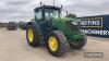 John Deere 6155R Tractor c/w 50k. Auto Quad, cab & tls suspension, pick up hitch, top link, 4 scvs, Michelin 650/65x38 & 540/65x28 tyres Hours: approx 5175 Reg. No. YD66 0YW Ser. No. 1LO6155RJGN864927