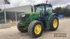 John Deere 6155R Tractor c/w 50k. Auto Quad, cab & tls suspension, pick up hitch, top link, 4 scvs, Michelin 650/65x38 & 540/65x28 tyres Hours: approx 5175 Reg. No. YD66 0YW Ser. No. 1LO6155RJGN864927 - 4