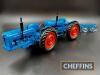 Scratch built Doe Triple D diecast tractor, utilising two Chad Valley Fordsons, comes with 4furrow plough