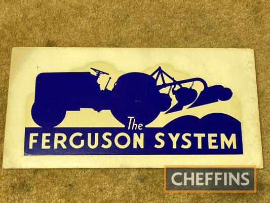 The Ferguson System, a blue decal board mounted, 19x10ins