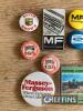 Massey Ferguson and other pin badges, fridge magnet and match book (13) - 2