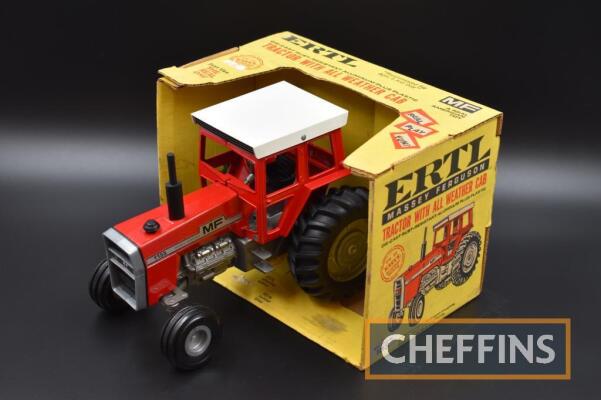 Ertl 1:16 scale Massey Ferguson 1155 with all weather cab, grey rims and late decal, boxed, c1976-78
