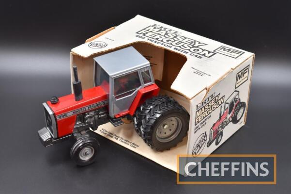 Ertl 1:20 scale Massey Ferguson 698 with cab and double wheels, boxed