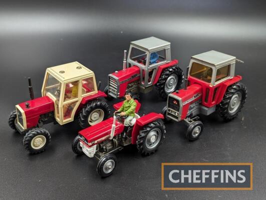 Britains Massey Ferguson model tractors to inc. 135, 362, 590 diecast and plastic, unboxed