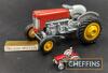 Tri-Ang Spot-On Massey Ferguson 65, No. 137, diecast model with bare metal steering wheel, grey mudguards, t/w very small scale diecast Massey Ferguson 35, unboxed