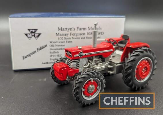 Martyn's Farm Models Massey Ferguson 1080 4wd tractor, 1:32 scale, pewter and resin model, boxed