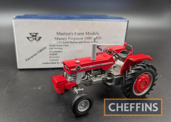 Martyn's Farm Models Massey Ferguson 1080 2wd tractor, 1:32 scale, pewter and resin model, boxed