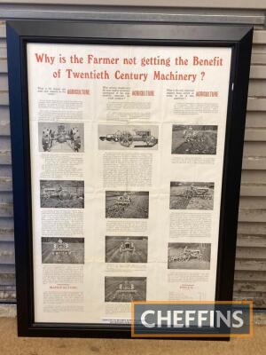 Ferguson Brown framed double sided advertisement, believed to be the first publication, 33x23ins