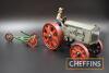 Bing tinplate clockwork tinplate Fordson tractor and 3furrow plough, 17ins long overall - 2