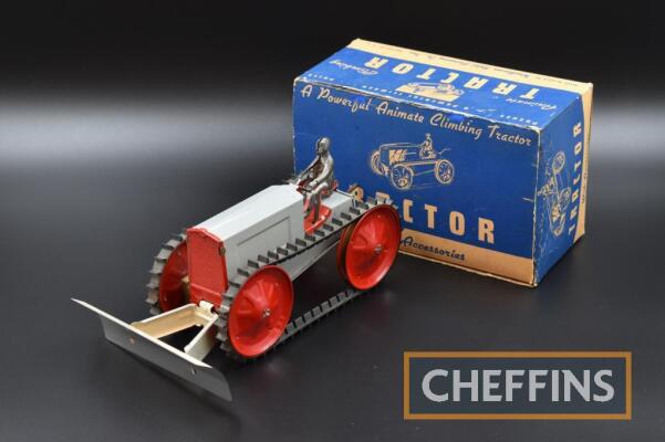 Animate Climbing Tractor, boxed clockwork crawler tractor with blade, comes with driver