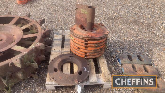 Fordson wheel weights 2no. starter and 6no. wheel weights