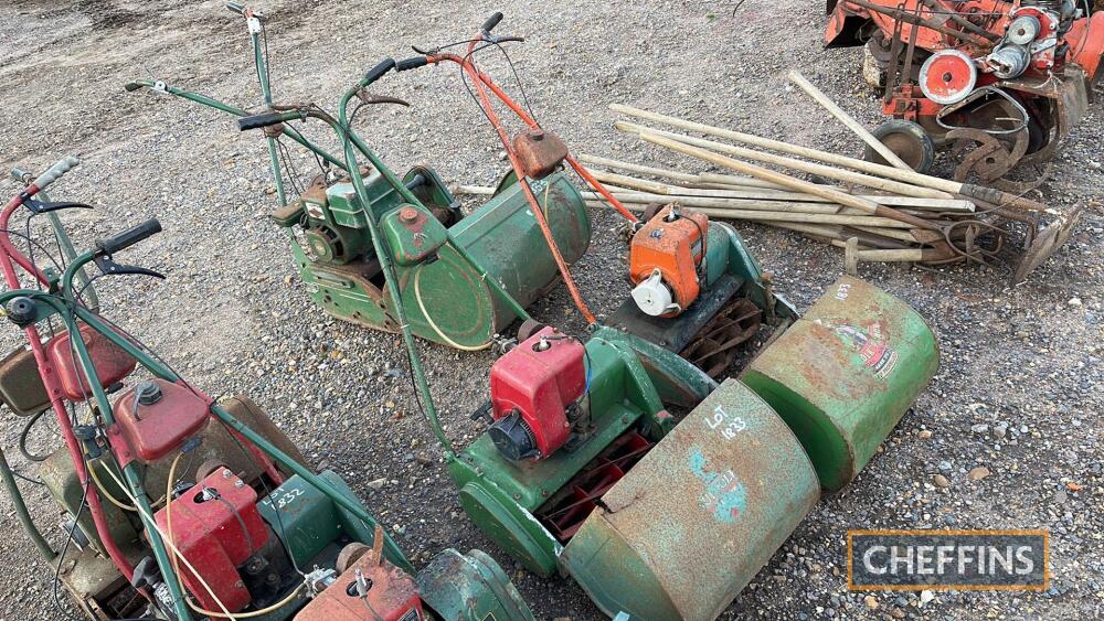 3no. petrol powered cylinder lawn mowers to inc. Ransomes and