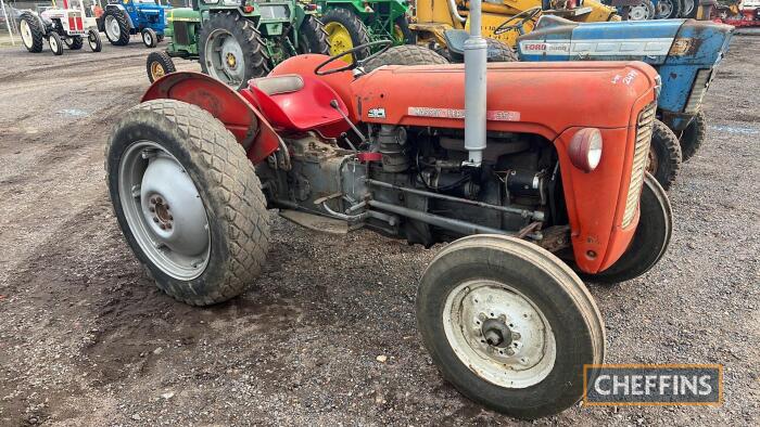 c.1958 MASSEY FERGUSON 35 4cylinder diesel TRACTOR Reg. No. TSL 517 Serial No. SDF127988 Fitted with 4no. heater plugs and 10x28 grass tyres