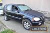 2004 MERCEDES ML500 petrol 5speed automatic CAR Reg. No. AO04 JVZ Serial No. WDC1631752A483302 Fitted with V8 engine and finished in blue with leather interior, alloy wheels and supplied with MOT valid until 24/04/2024