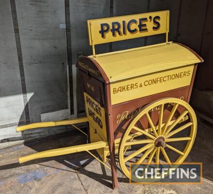 Price's Bakers & Confectioners hand cart complete with display bread and cakes