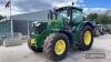 2018 John Deere 6195R Tractor c/w 50k Auto Power, TLS, hydraulic centre link, 5 premium SCV's, 650/85R38, 600/70R28, 4600 processor, Auto Trac ready Reg. No. YD18 UTH Ser. No. 1LO6195RCJR903914 - 4