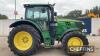 John Deere 6155R Tractor c/w 50k, Auto Quad, tls & cab suspension, electric joystick, sun roof, 4 E-scvs, vendor to supply registration documents Hours: approx 5380 Reg. No. PJ67 DSU - 12