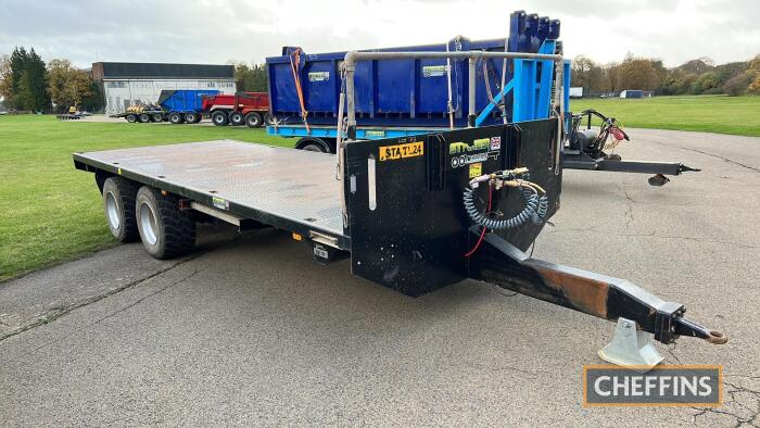 2019 Staines 22ft tandem axle flat bed trailer with air brakes, on 445/65R22.5 wheels and tyres Serial No. 22883