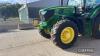 2018 John Deere 6155R Tractor c/w air brakes, cab suspension, tls, Auto Quad, 50k, creep boxm auto trac ready, 3 spools, 520/85 R38 & 480/70 R28 tyres, registration documents in office Hours: 4350 Reg. No. YX18 YPP Ser. No. 1LO6155RKJN907989 - 5