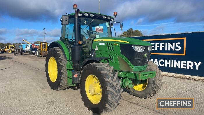 John Deere 6155R Tractor c/w 50k, command arm, front & cab suspension, 3 x escc, autotrac ready, screen in office Reg. No. AO16 CNJ