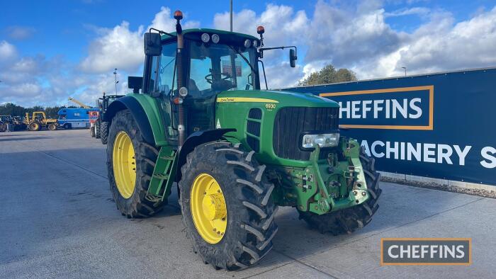 John Deere 6930 Tractor c/w 50k, Auto Power, front linkage and PTO, registration documents & manual in office Reg. No. AE09 KEU Ser. No. LO6930R618493