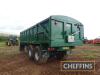 2013 Bailey 14tonne tandem axle steel monocoque hydraulic tipping trailer with hydraulic tailgate, sprung drawbar and axles, rollover sheet on 500/60R22.5 wheels and tyres - 6