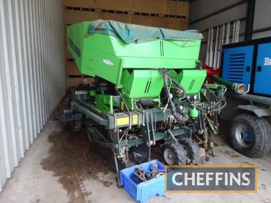 2008 Miedema PM2RH mounted 2row structured potato planter with Horstine Microband air and Amistar applicator with induction hopper, control boxes. Serial No. 408099