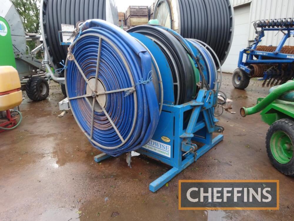 Spreadwise HR4-6 mounted 6bobbin reel with 1,200m layflat pipe and bauer  fittings (200m per bobbin), not used for dirty water On instructions from  B&B Potatoes - Timed online auction of combine harvester